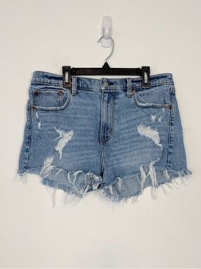 Abercrombie & Fitch Light Blue Distressed Denim Jean Shorts